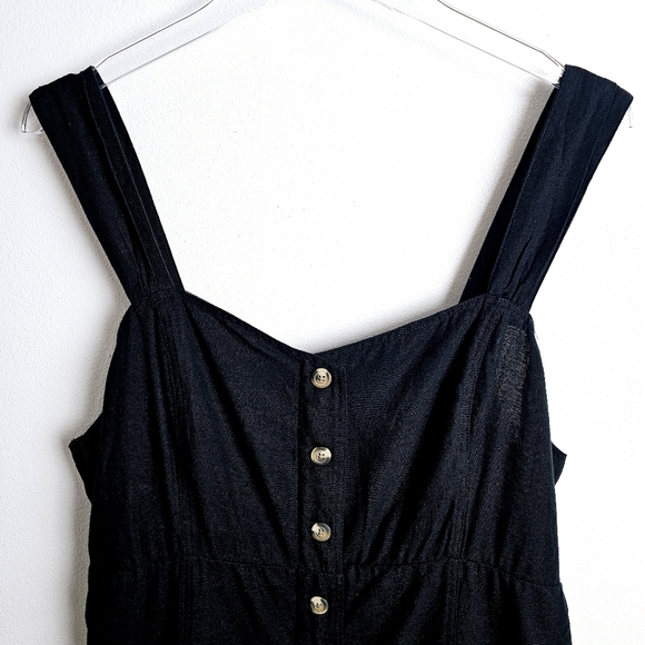 American Eagle Black Linen Blend Dress NWT - Picture 6 of 13